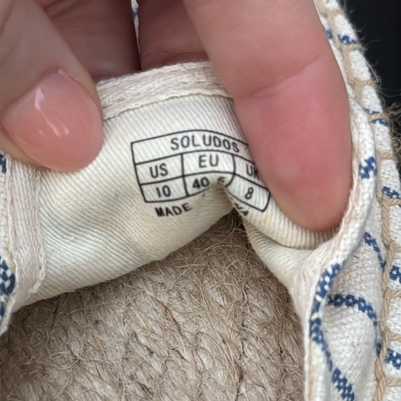 Soludos Strawberry Stripes Platform Espadrille - Sky Stripe Size 10 - Picture 6 of 6